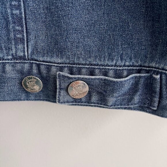 Quacker Factory Angel Star Embellished Jacket Size L Denim - Picture 7 of 7